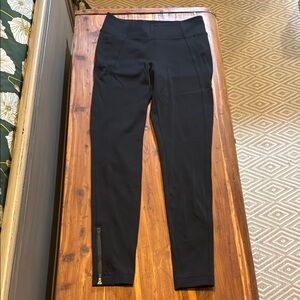 Black Zippered Ankle Leggings